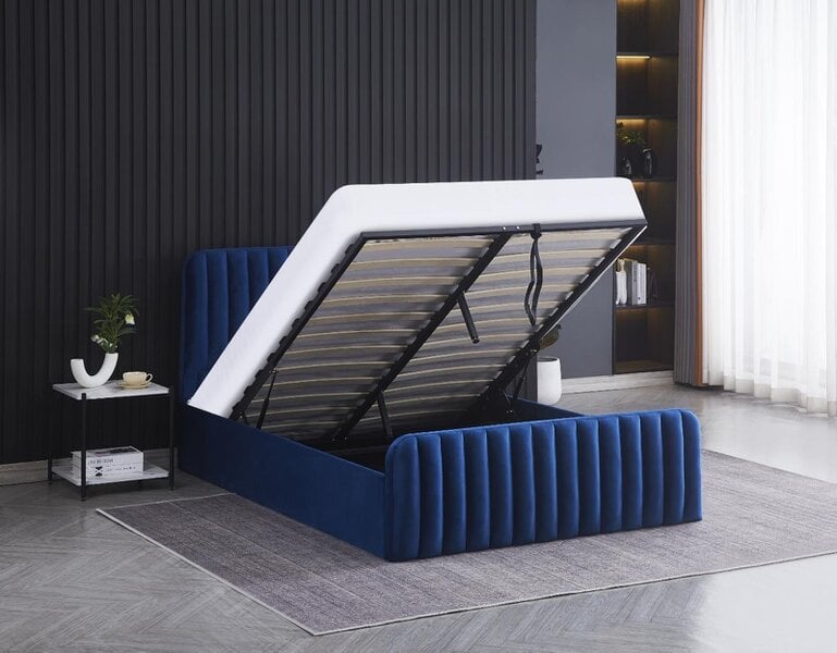 Kosy Koala Ottoman Storage Bed blue 4ft Double velvet bed gas lift up Storage Bed bedroom furniture