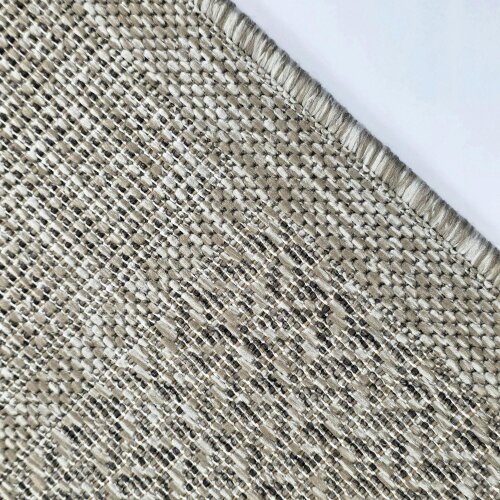Viva Rugs Beige Brown Check Runner Rug Non-Slip Flat Weave Kitchen Hallway Carpet