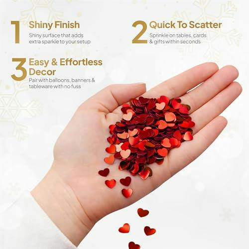Red Heart Confetti Table Scatter for Romantic Party Tables and Decorative Displays image 6
