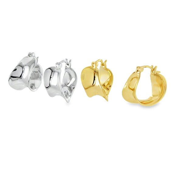 Reeves & Reeves Wide Swoosh Hoop Earrings
