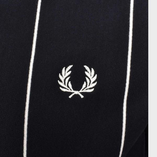 Fred Perry Pinstripe Sweatshirt Navy Blue