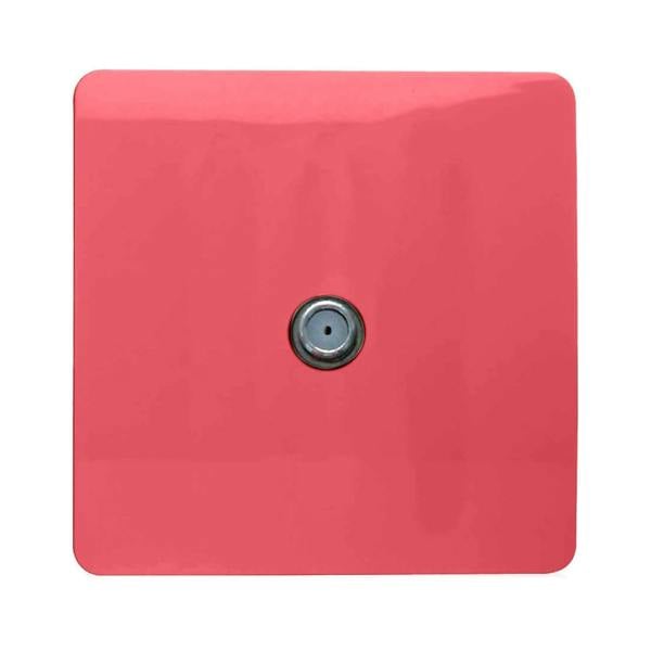 Trendi Switch 1 Gang Male F-Type Satellite Television Socket in Strawberry Red