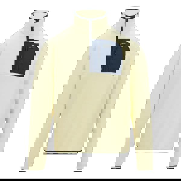 Regatta Mens Frankie Half Zip Fleece Top - White Stone/Navy