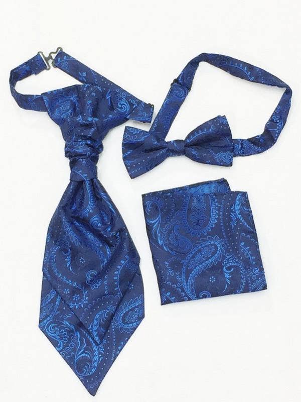 Navy paisley waistcoat & cravat set