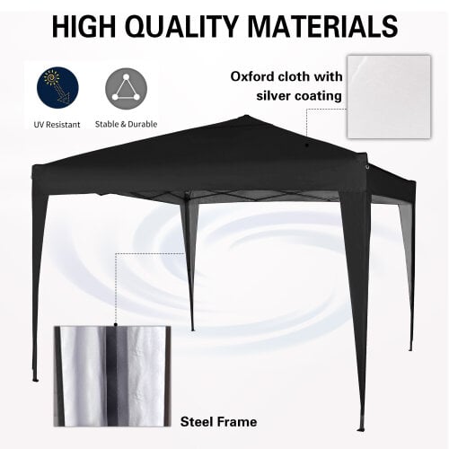 3x3m Pop up Gazebo Outdoor Patio Canopy Tent Black 6