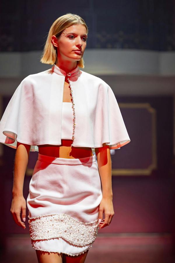 LuvForever Ophira - White Mini Skirt Cape Set