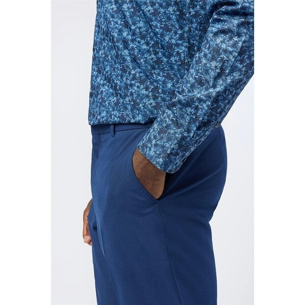 Alexandre Silver Alexandre Tailored Fit Navy Watercolour Floral Print Shirt