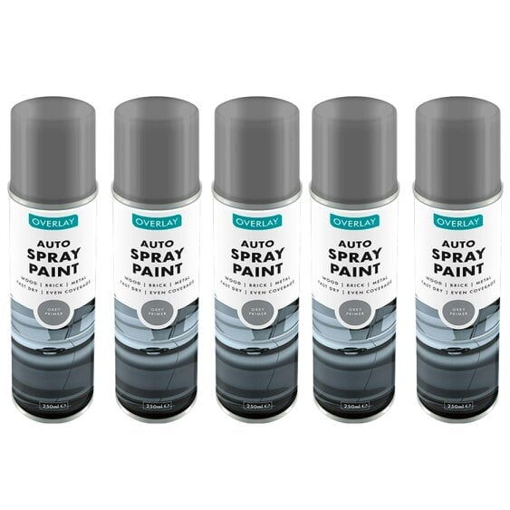 Overlay 5X Overlay Grey Primer Auto Professional Spray Paint 250ml