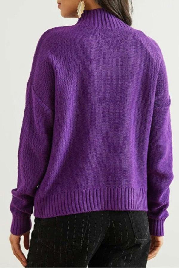 Hoxton Gal High-Neck Cable Knit Sweater