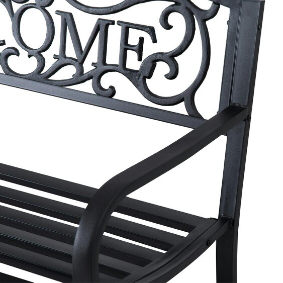 Wyld Haus Rolare 126cm Steel Black Outdoor Garden Bench