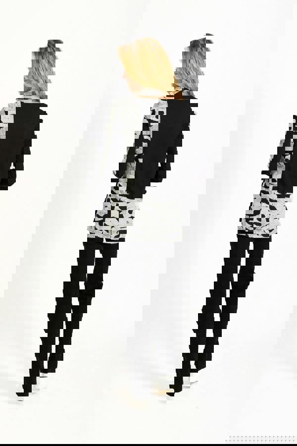 Mudflower Textured Bordered Top with Scarf