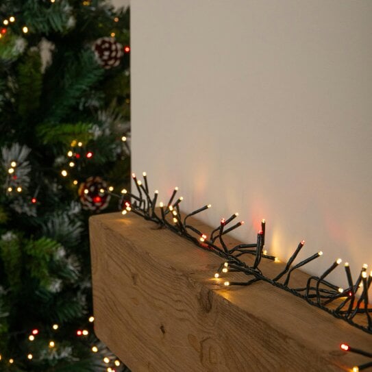 Samuel Alexander 25m 2000 LED ClusterBrights Christmas String Lights in Red & Warm White