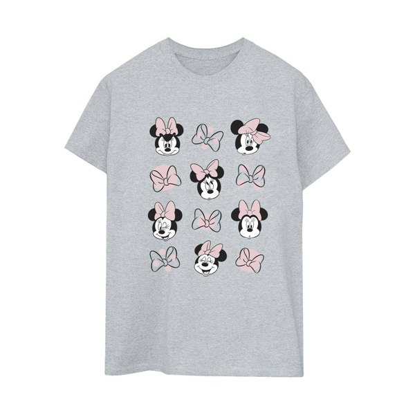 Disney Womens/Ladies Minnie Mouse Multiple Cotton Boyfriend T-Shirt - Sports Grey