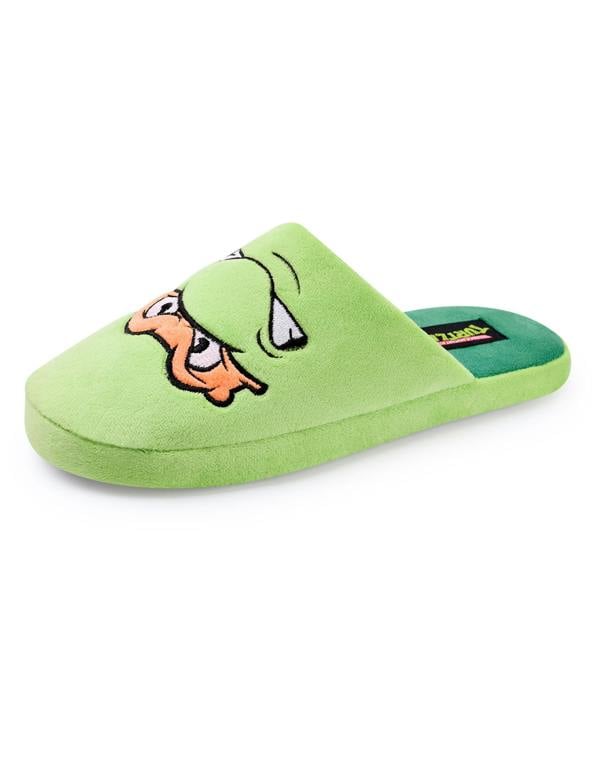 Teenage Mutant Ninja Turtles Mens Green Character Face Mule Slippers