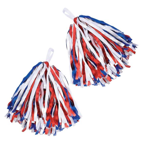 Bristol Novelty Pom Poms (Pair) - Red/White/Blue - 