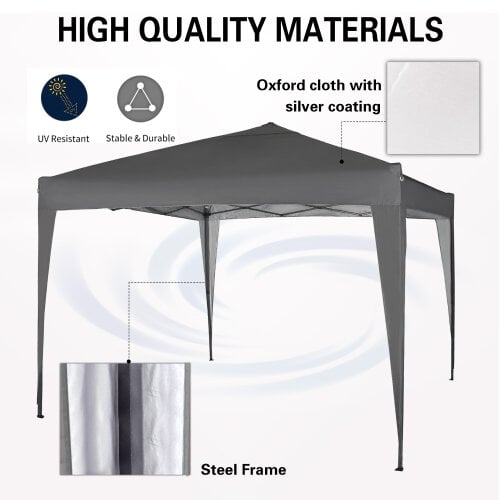 3x3m Pop up Gazebo Outdoor Patio Canopy Tent Grey 6