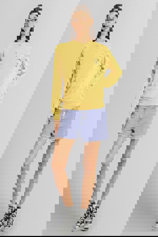 ENORSIA Henley Button Up Long Sleeve Sweatshirt