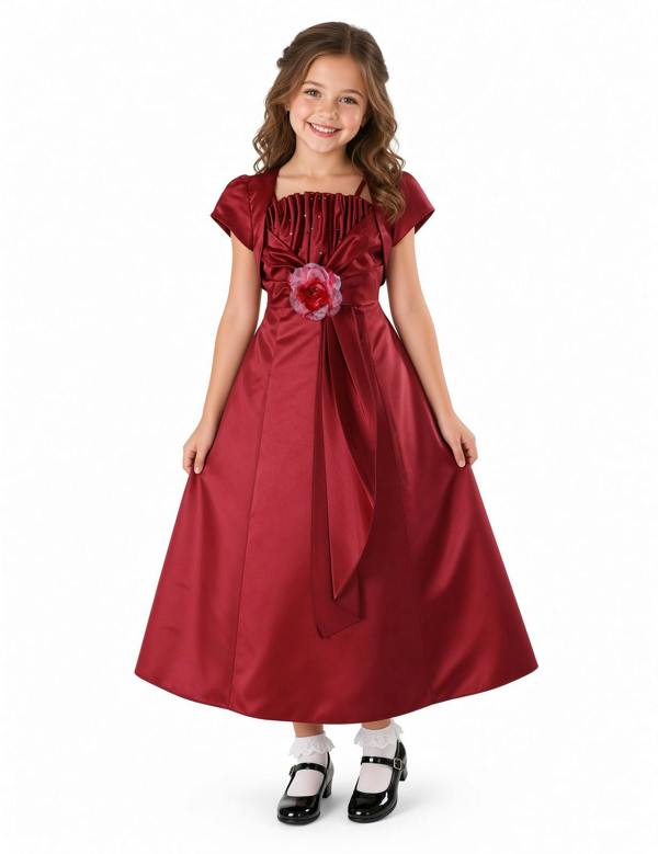 Cinda Satin Young Bridesmaid Dress