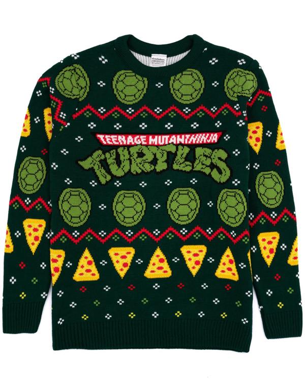 Teenage Mutant Ninja Turtles Mens Green Logo Christmas Jumper