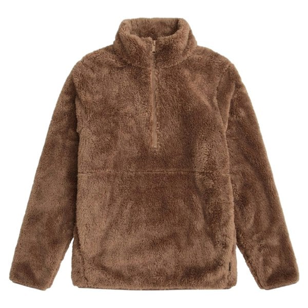 Animal Womens Teddy Fleece Half Zip Jacket - Tan
