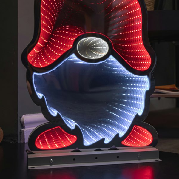 Samuel Alexander 60cm Light up Christmas Gonk in Red Hat Infinity Decoration with LEDs