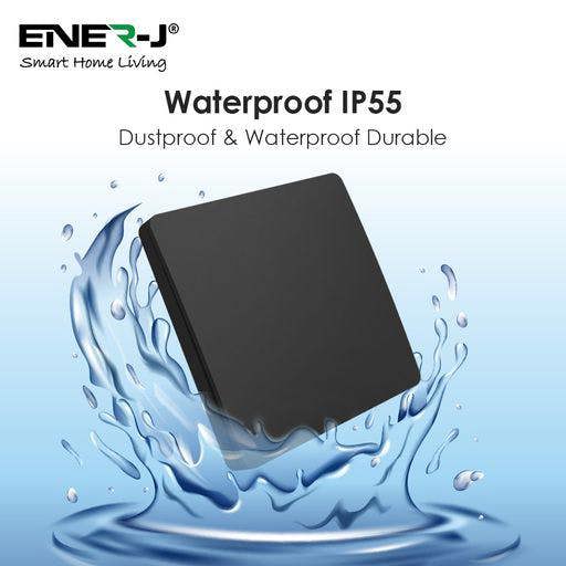 ENER-J 1 Gang Wireless Kinetic Switch, (Black Finish) + 500W RF Receiver