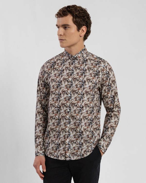 Steel & Jelly Limited Edition Stone Abstract Slim Fit Shirt