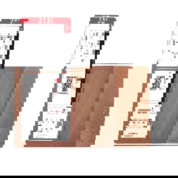 Assots London Tan Bifold Genuine Leather Passport Holder