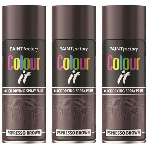 Paint Factory 3X  Espresso Brown Gloss Spray Paint 400ml