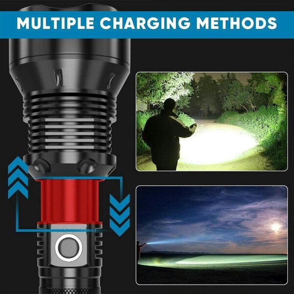 Havendro Super Bright Powerful LED Flashlight Torch P90 Light Chip Rechargeable Zoomable