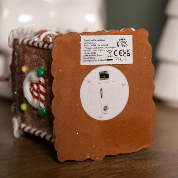Samuel Alexander 14cm Battery Operated Light up Gingerbread Candy Cottage with Warm White LEDs
