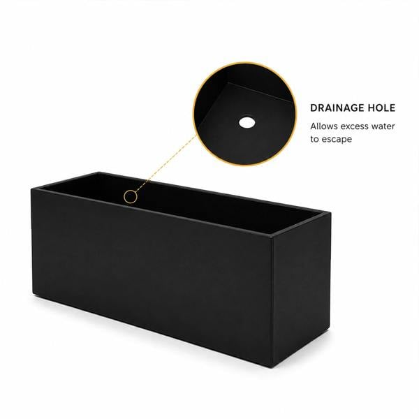Nicoman Galvanised Steel Black Trough Metal Planter - 80cm x 30cm