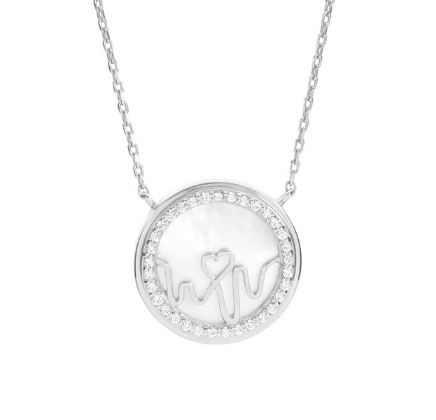 Loves Frequency™ Sterling Silver Heartbeat Locket With Multiple Gem-stones image 0