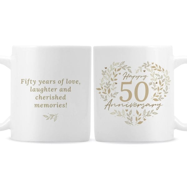 Personalised Memento Company Personalised 50th Golden Wedding Anniversary Mug