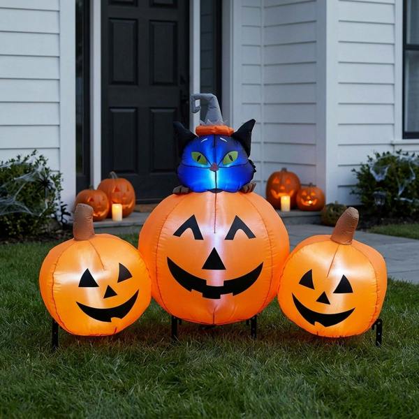 Garden Greatness Outdoor Inflatable LED Triple Pumpkin Display