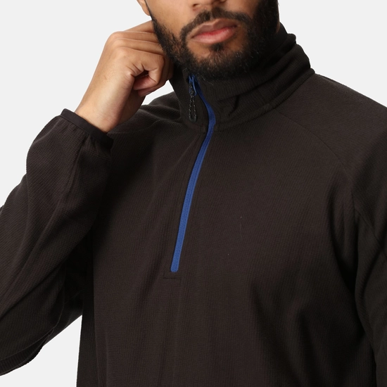 Regatta Mens Navigate Half Zip Fleece - Black/New Royal