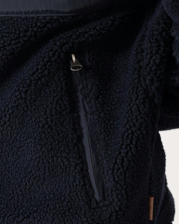 GANT Mens Patch Pocket Fleece Jacket - 433 Evening Blue