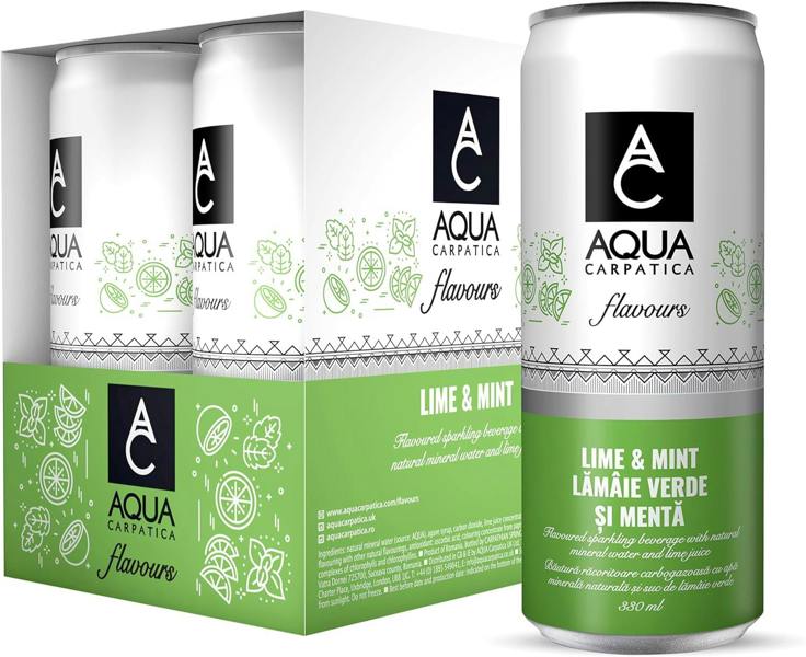 Aqua Carpatica Lime and Mint Flavoured Sparkling Water 6x330ml
