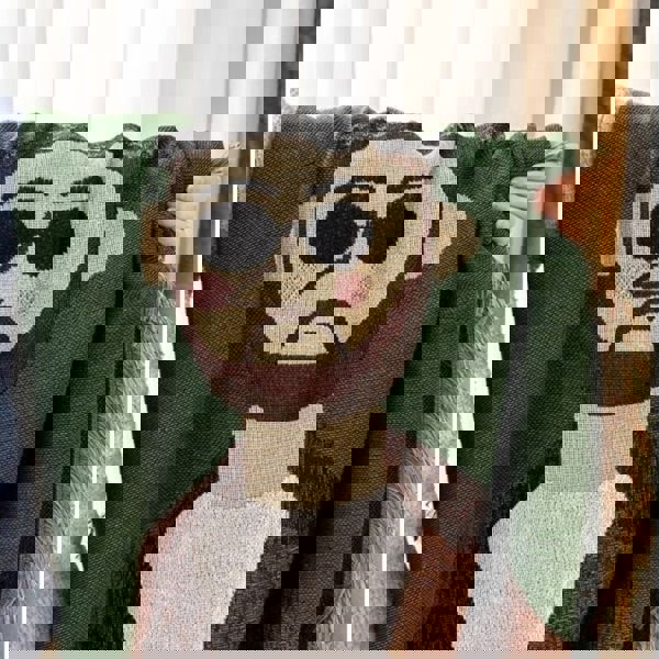 Anyhouz Anycozy Throw Blanket Brown Faux Cashmere Sofa Cover Human Cartoons Tassel Soft Picnic Camping Mat 180*260cm