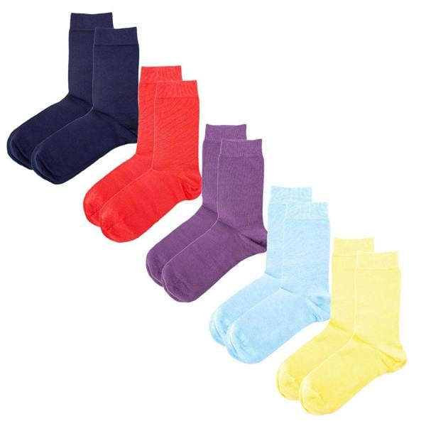 Jemsox Luxury Plain Colour Socks Mid-Tones – 5 Pair Gift Set