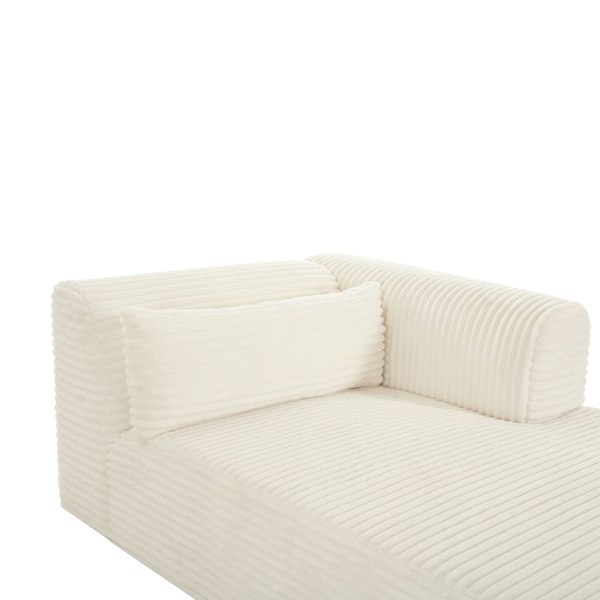 Furniture Edit Tarra Fluffy Oversized Cream Corduroy Modular RHF Chaise