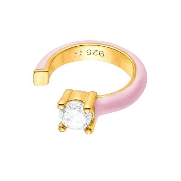 Gold Trip Enamel Ear Cuff - Pink