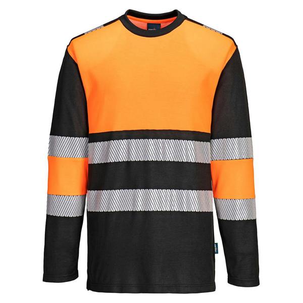 PW3 Hi-Vis Cotton Comfort Class 1 T-Shirt L/S Portwest