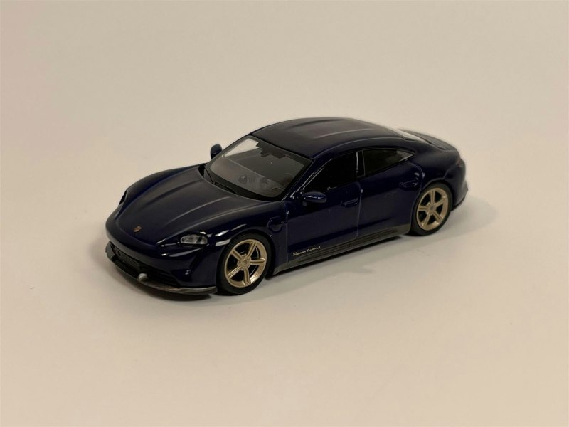 Mini GT Porsche Taycan Turbo S Gentian Blue Metallic 1:64 Scale Mini GT MGT00339L