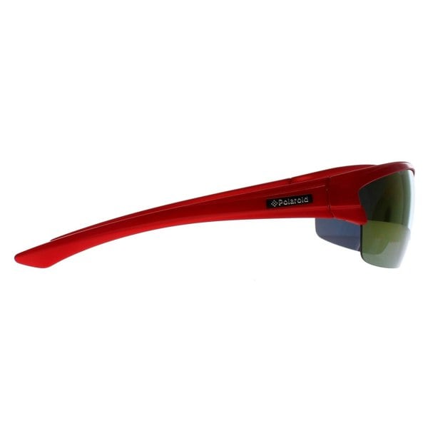 Polaroid Sport Sunglasses P7413 33W JB Shiny Red Grey Silver Mirror Polarized