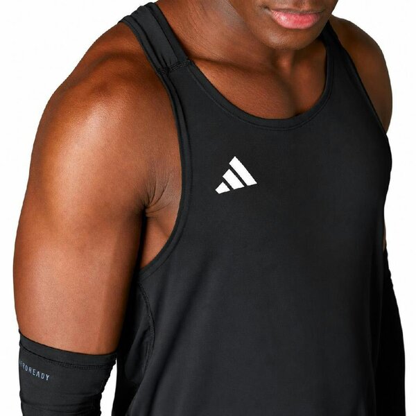 Adidas Adizero Essentials Mens Running Singlet Vest Black IM8586