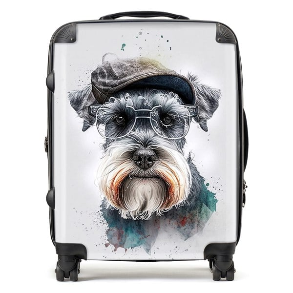 Warren Reed Miniature Schnauzer Dog Splashart Suitcase