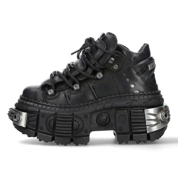 New Rock Leather Platform Ankle Boots-WALL106-S10