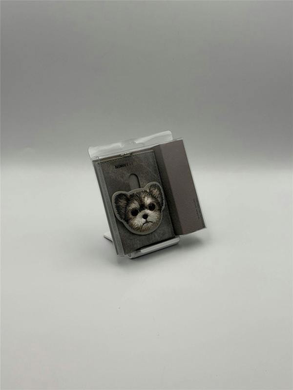 Nimmy Friends Nimmy Big Eye Cute Pet Yorkie Dog Face Card Sleeve Holder Grey - N-XDY-KT-027