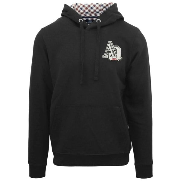 Aquascutum Aq 1851 Patch Logo Hoodie - Black